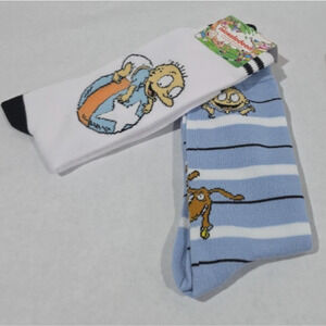 Nickelodeon Rugrats Cartoon Novelty Socks 2 Pairs Unisex Fits Sizes 6-12 NWT